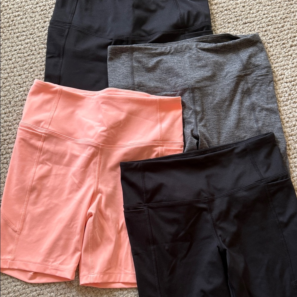 Athletic Works Women's Athletic Shorts - Black, Gray, peach - 4 pair